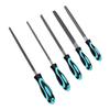 5 Pcs File Set Flat Round Half Round Triangle Square Files with Rubber Grip Handle for Woodworking Metalworking