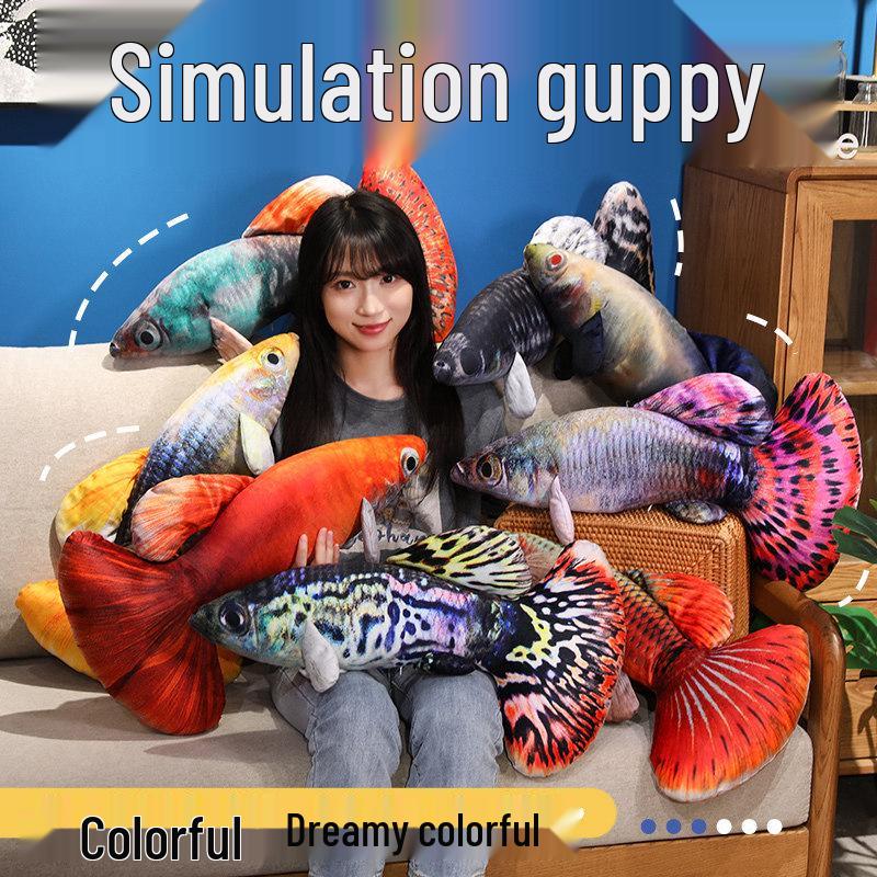 Marine Simulation Fish Plush Toy - Guppy Doll for Cat Play
