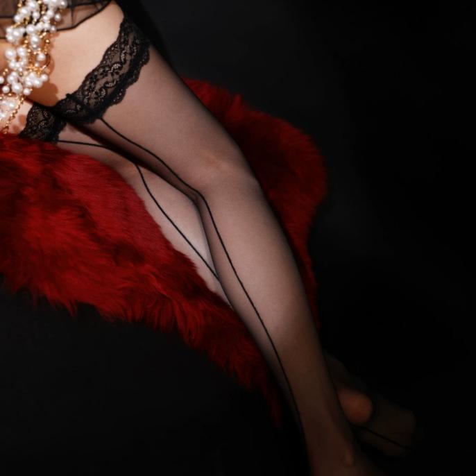 

Modern Style Vertical Stockings With Narrow Lace Elegant Ultra-Thin Stockings Women S Anti Slip Silicone Socks New Sheer Hosiery One Size