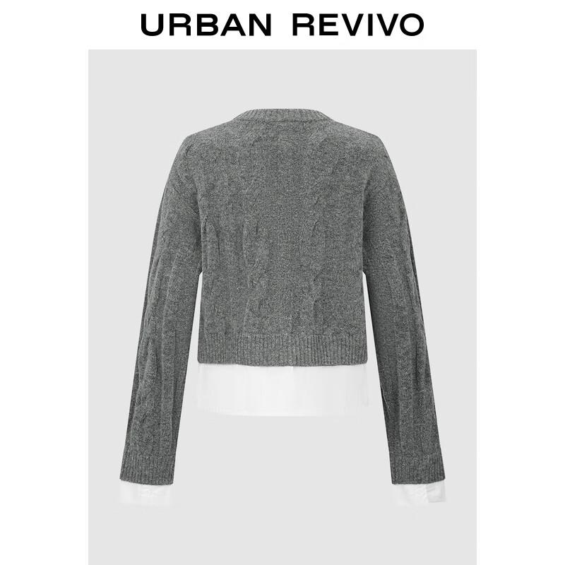 UR Women's Faux Two-Piece Cable Knit Sweater