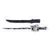 Light Up Sword Toy RGB LED Lighted Saber with Sound Sensor Sheath for Cosplay Party Display Birthday Gifts Silver