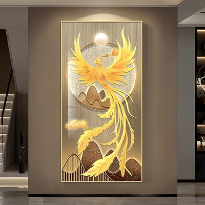 Peinture sur toile de luxe de style chinois, motif phénix doré, paon, animal Fengshui, pour porche, salon, décoration, sans cadre, Cuadros