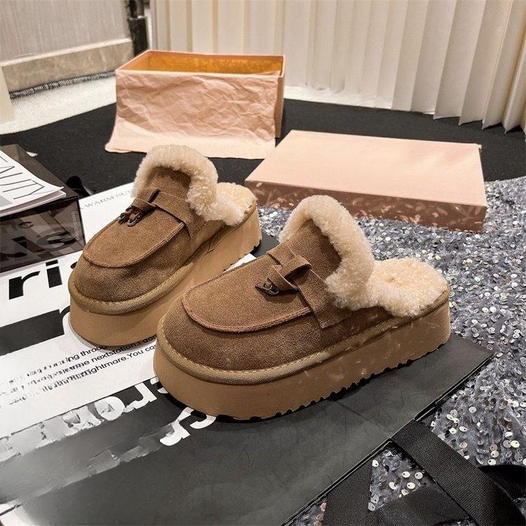 Тапочки из искусственного меха с меховой обвязкой для головы женские шлепанцы женские тапочки уютные универсальные шерстяные тапочки с нишевым дизайном 40 темно-коричневого 2967₽