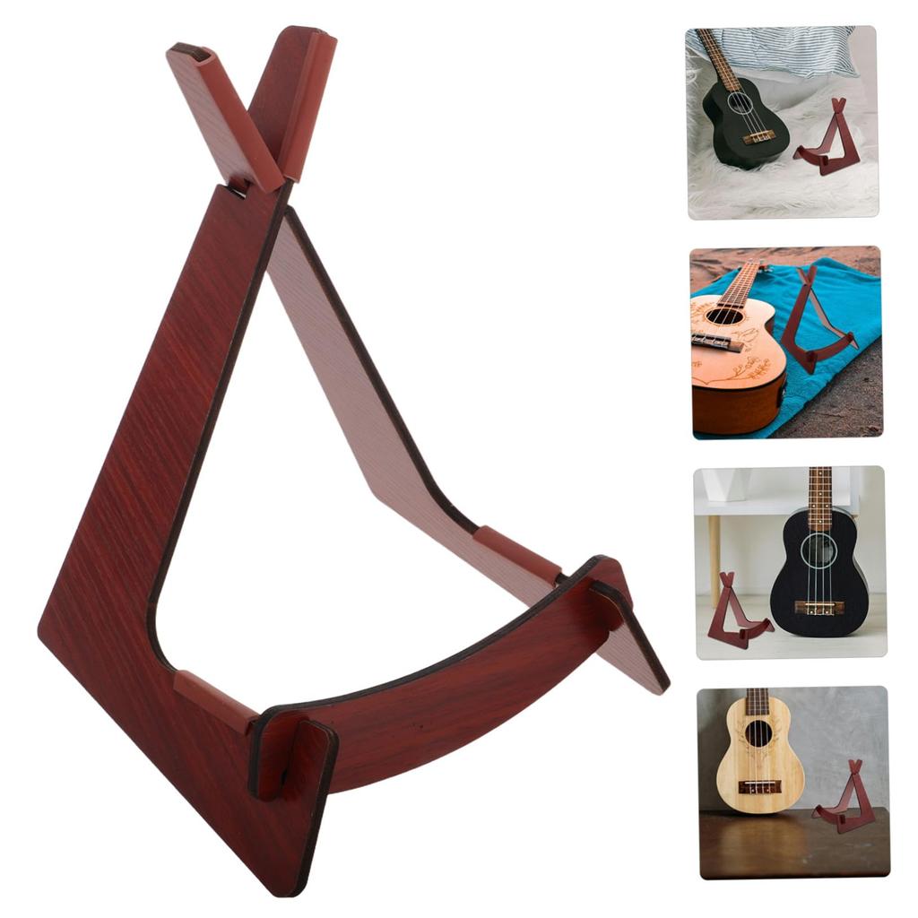 Totority Sanshin Stand, Wooden Removable Design, Stable Floor Stand, Multifunctional Instrument Holder, Compatible with Violin and Banjo, Simple and