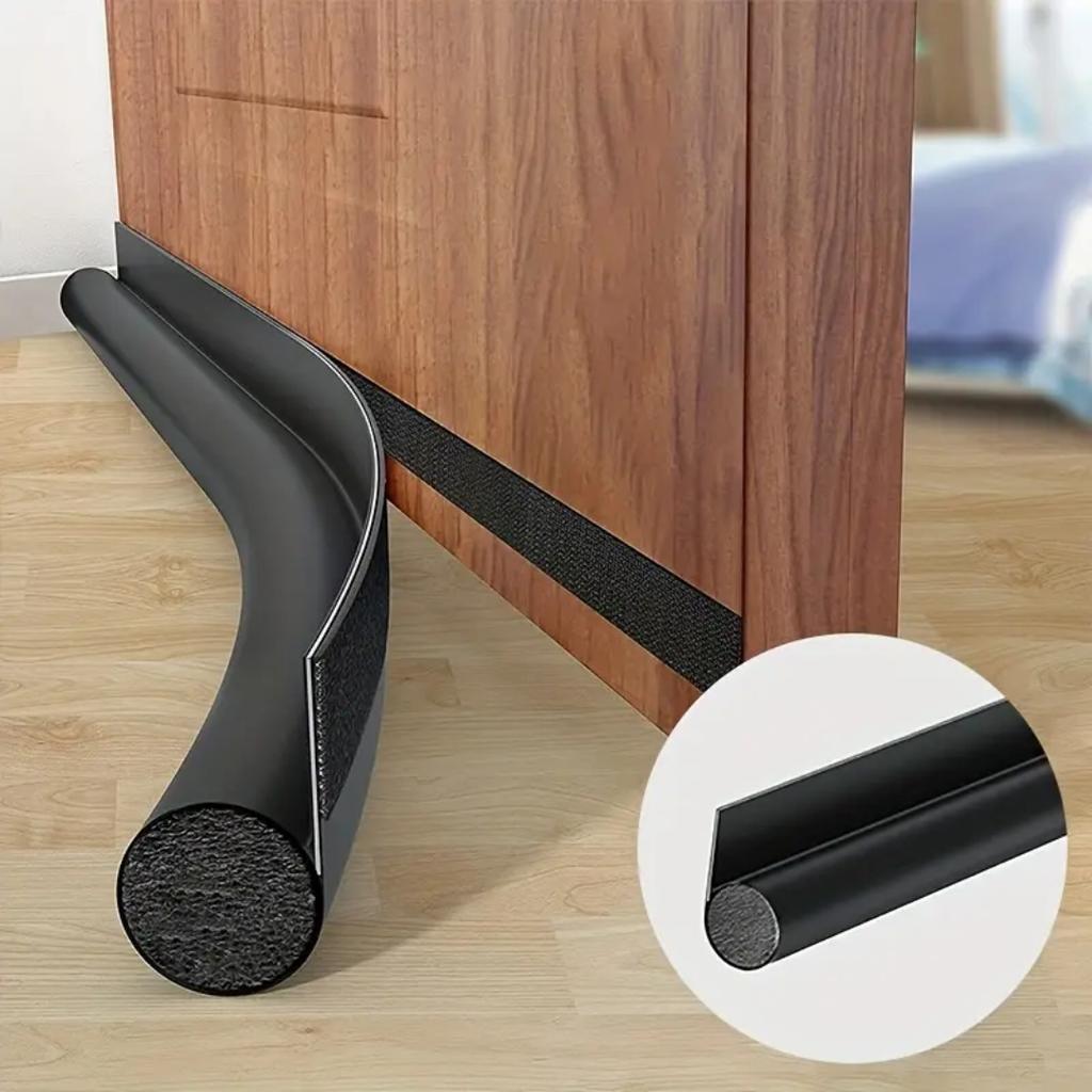 1pc Door Bottom Sealing Strip Adjustable Weatherstrip Under Door Draft Stopper Anticold One Side Foam Blocker Weather Strip