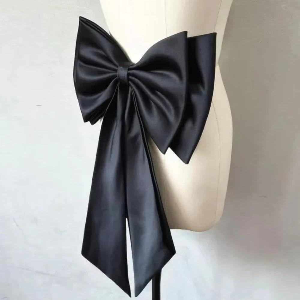 Large Bowknot Waist Ornament Satin Tulle Bow Bow Knots Accessories Sophisticated Gown