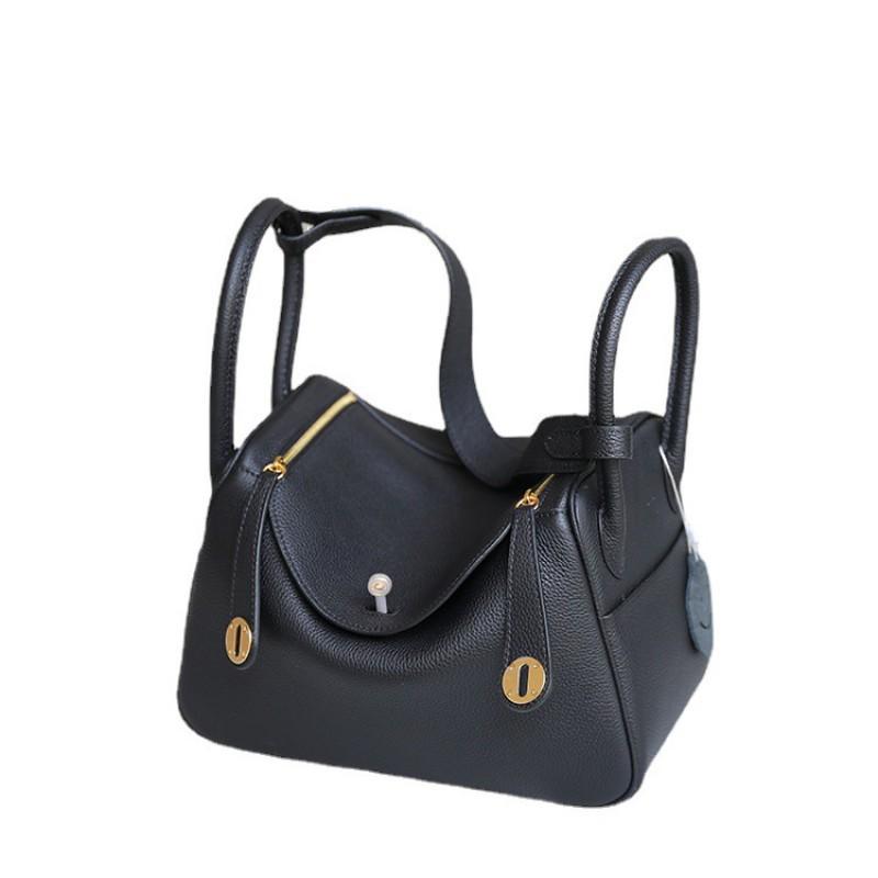 Lindi Bag Leather Top-layer Cowhide High-quality Feel Doctor Single-shoulder Slanting Hanging Handbag Medium