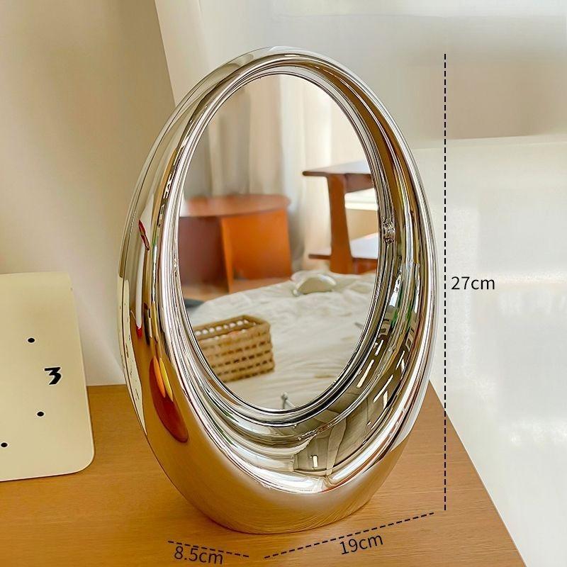 

Fashion Oval Makeup Mirror Laser Double-sided Cosmetic Mirrors for Bedroom Dressing Table Rotatable Mirror Dormitory Supplies