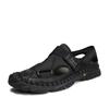 Sandals For Men Casual Summer Mesh Handmade Slip On Outdoor Leather Male Shoes Luxury Design Closed Toe Hiking Slippers