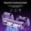 TUODES Horizontaler Kühlständer mit Controller-Ladegerät, RGB-Beleuchtung, verstellbaren Lüftern, Schnellladestation für PS5 Pro/PS5 Slim