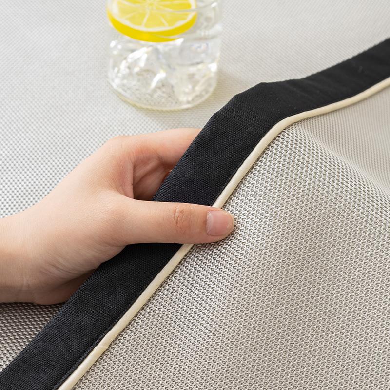 New Summer Simple Light Luxury Ice Silk Sofa Cushion Embroidered Cool Rattan Mat Cool Cushion Summer Breathable Seat Cushion