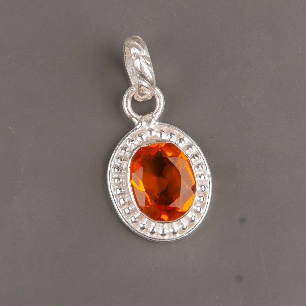 Citrine Gemstone 925 Sterling Silver Jewelry Handmade Pendant1.20" Gift For Wife PP-7-4