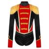 Leotard da Circo per Bambina Strass Manica Lunga Spalline Frangiate Tinta Unita Tuta Costume di Carnevale