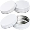 Foraineam 48 Pack 2 oz White Lip Balm Tin Cans, Aluminum Round Cosmetic Sample Containers with Screw Lid, Storage Travel Tin Jars Metal Empty Tins