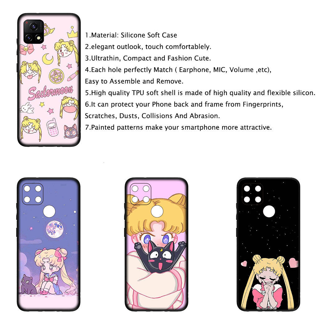 Cover for iPhone 17 16 15 Xiaomi Poco Redmi Note 14 13 12 11 Pro Max 9 16e Samsung Galaxy S25 S24 9 OPPO Huawei Cartoon Sailor Comics Moon Phone Case