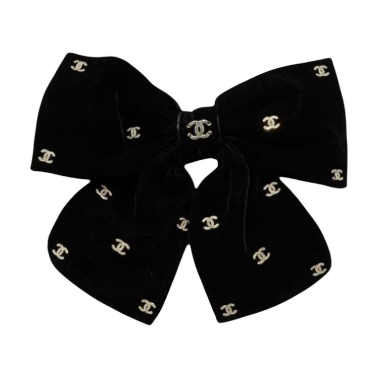 

Chanel Double C Bow Design Hair Clip Women Hair Accessories Black AAB662B22961U5943 Black