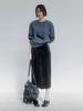 Memua Velouté Leather Long Midi Skirt (Brown)