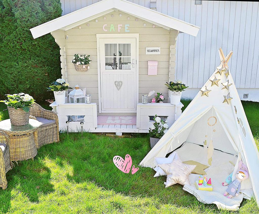 Wilwolfer Kids' Teepee Tent, Toy House, Easy Assembly, Portable Secret Base, Birthday or Christmas Gift (White)