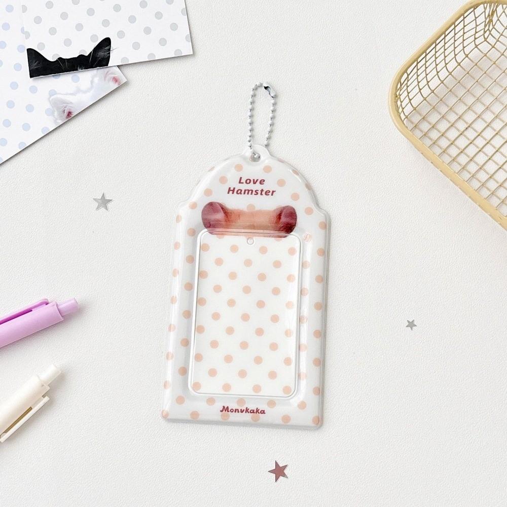 Portafoto in PVC Resistente con Catena Design Pois Proteggi Carte Stampa Orecchie Animali Custodia per Carte Kpop 3 pollici