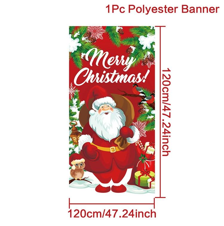 Bannière Drapeau de Noël Père Noël Arbre de Noël Bannière Décoration de Noël pour la Maison 2025 Ornements Cadeaux Noël Nouvel An