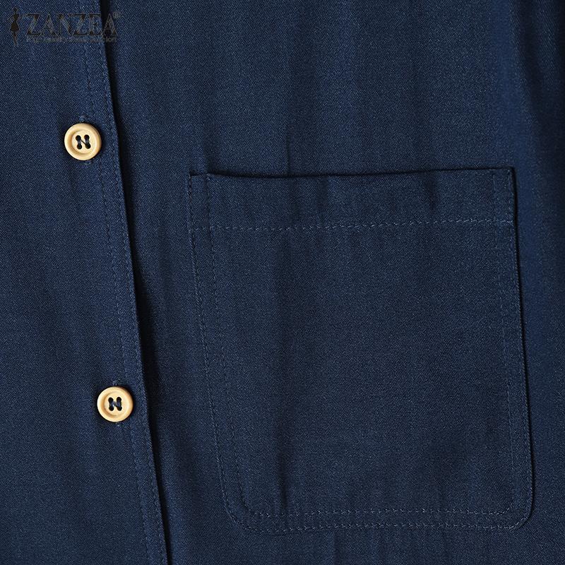 ZANZEA Women Summer Short Sleeve Lace Patchwork Casual Button Blouse