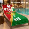 Custom Text Wales Rugby Print Beach Towel Large Towel For Home Bathroom Beach
