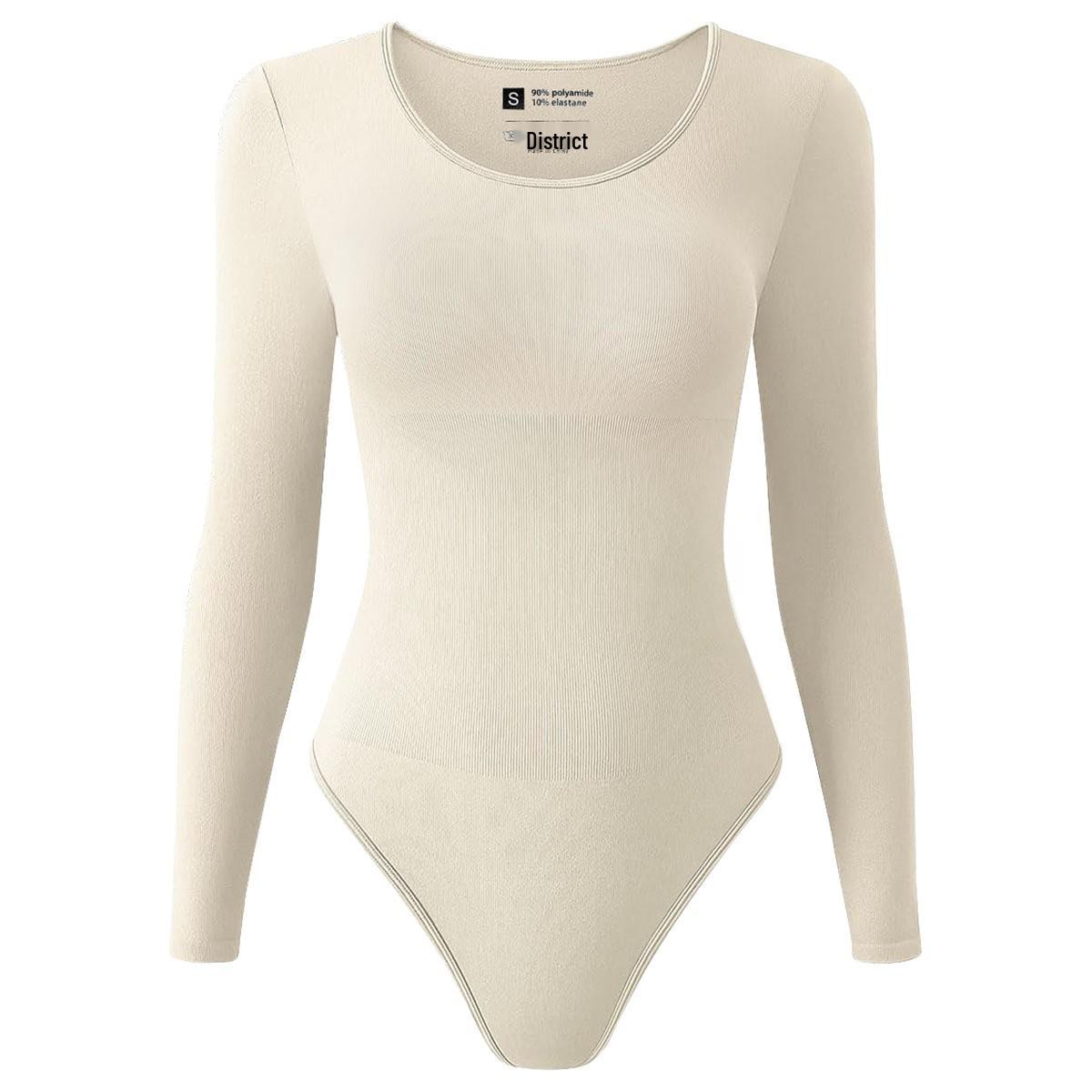 

Быстросохнущий дышащий женский боди с длинным рукавом для занятий спортом на открытом воздухе, фитнесом и йогой - облегающий крой для формирования фигуры L