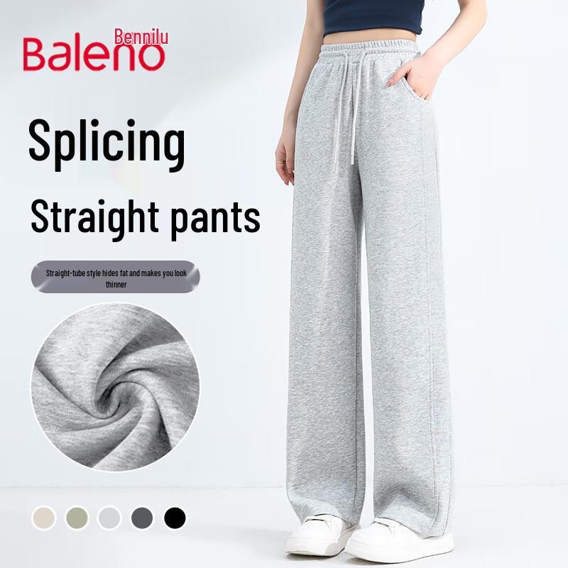 Baleno Women's 2025 Spring/Autumn Banana Straight Wide-Leg Casual Pants