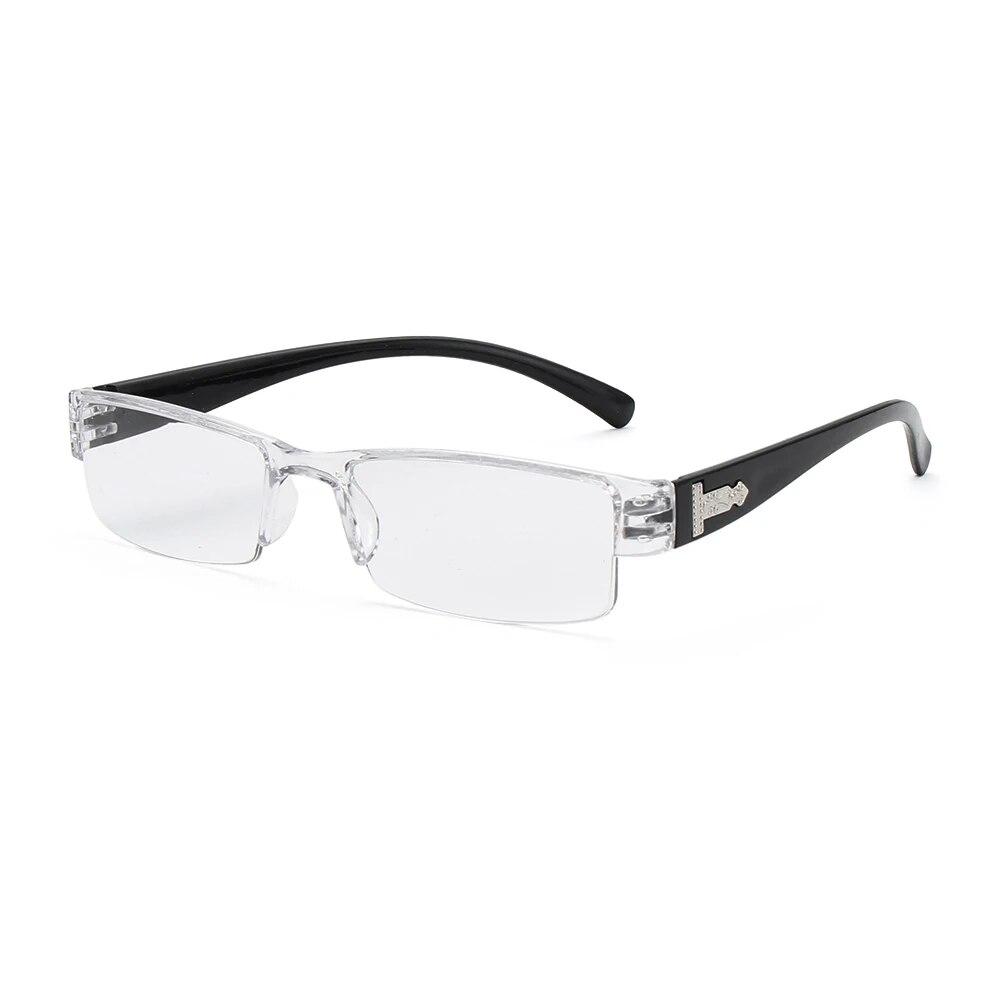 Light Resin Reading Glasses Half Frame Clear Lens 1 0 1 5 2 0 2 5 3 0 3 5 4 0 for Men Women Presbyopic Eyewear