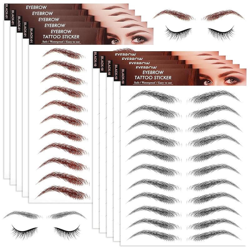 10 листов Водонепроницаемые Наклейки-Татуировки для Бровей Накладные Брови 4D Имитация Волос Татуировки Бровей Временная Татуировка Бровей Для Женщин Долговечные
