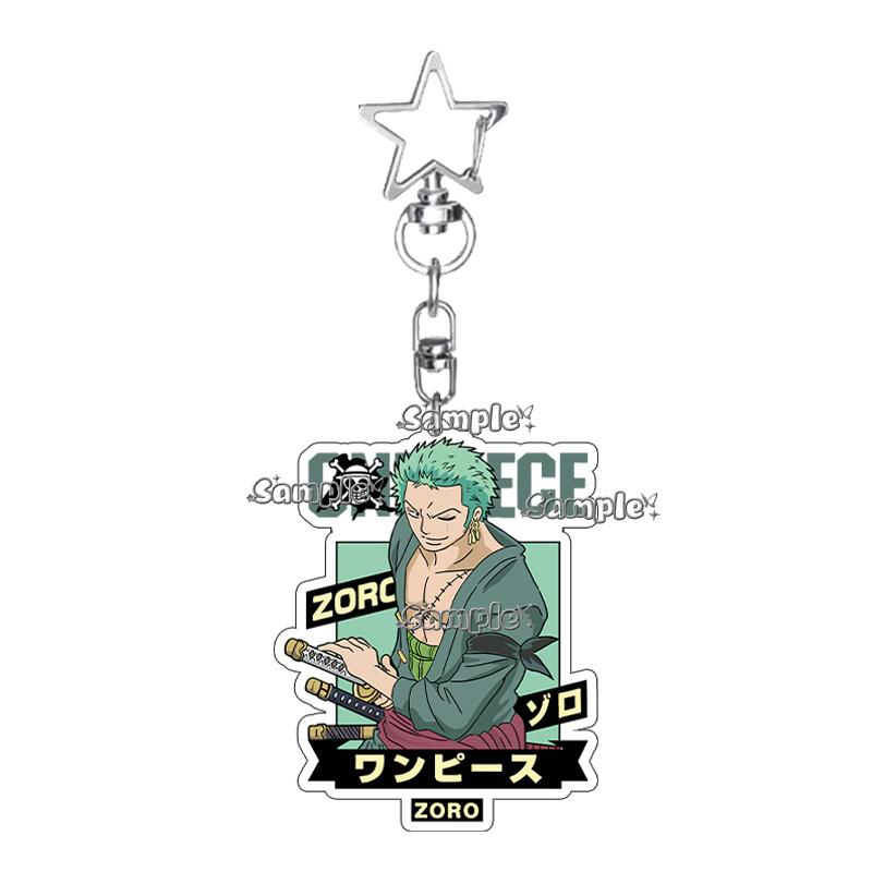 Cartoon Zoro Usopp Luffy Anime Characters Acrylic Keychain Ornaments Fashion Cool Figure Charm Backpack Accessories Keyring Toys