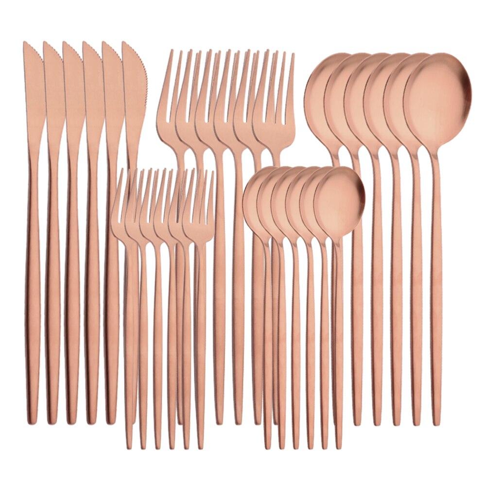 30PCS Geschirr Matte Grün Gold Bunte Edelstahl Besteck Messer Dessert Gabel Löffel Party Home Küche Geschirr Besteck Set