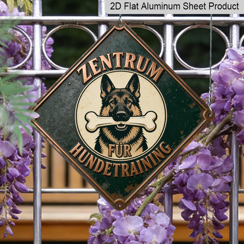 

2D Flat, 1pc, Dog Training Theme, Decorative Gift for Father, Vintage Metal Sign, Suitable for Garage, Workshop, Study, Hallway, Dog Training Area 20*20cm