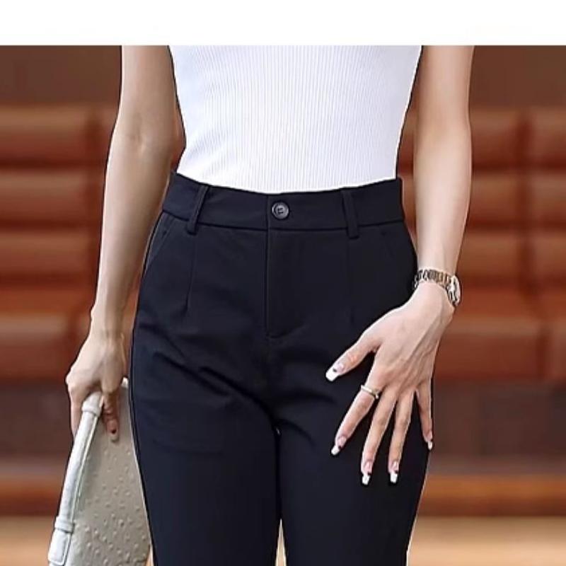 Women's Suit Pants Spring Summer New High Waist Slimming Black Skinny Casual Pants Petite Harem Pants Nine-point Trousers
