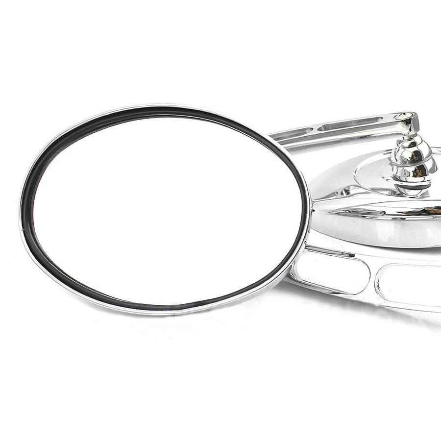 Pair Silver Motorcycle Rearview Mirror