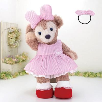 Cushu cush Duffy και ShellieMay Κοστούμι Παιχνίδι Πωλήθηκε Κατασκευασμένο σε Χαριτωμένο Ροζ Ριγέ Σετ Κεφαλής και Παπουτσιών (Βελούδινο Ξεχωριστά) Ιαπωνία, Φόρεμα, Κορδέλα, Φούστα,