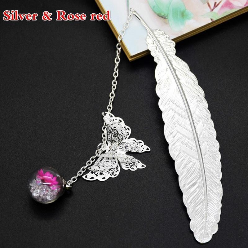 Retro-style Bookmark: Feather and Butterfly Creative Metal Bookmark, an Exquisite Choice of Stationery Gift