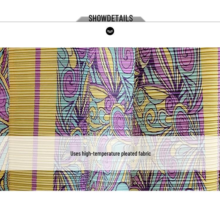 2024 Letní dámský plizovaný potištěný dlouhý župan - Elegantní blízkovýchodní kardigan