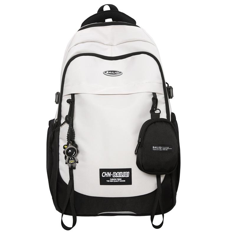 Schoolbag New Large Capacity Backpack Junior High School Student School Bag Men's and Women's Casual Backpack Printed Color School Bag Students