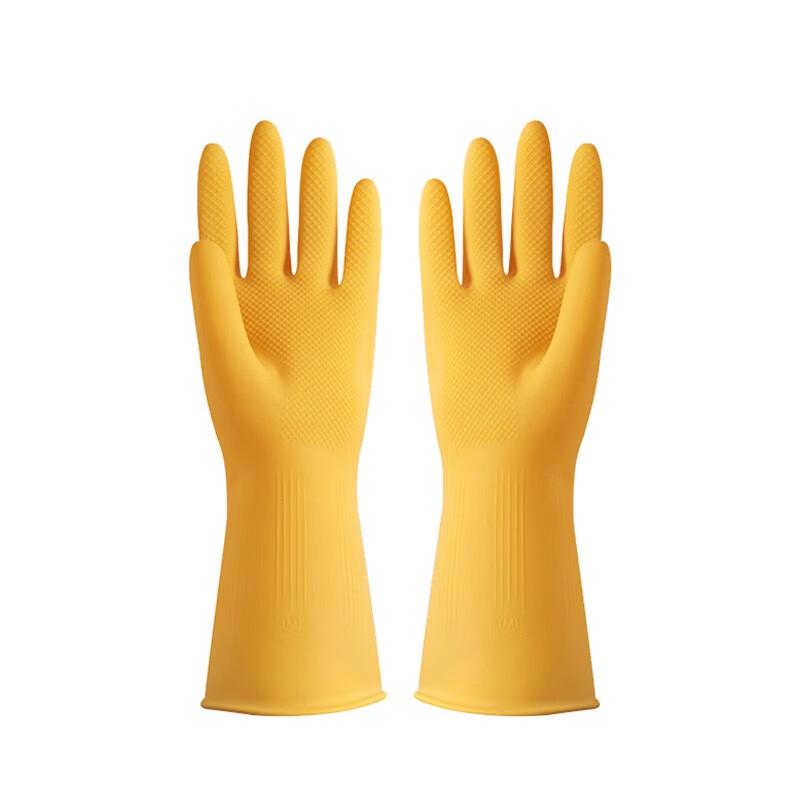 Heavy-Duty Waterproof Latex Rubber Work Gloves L
