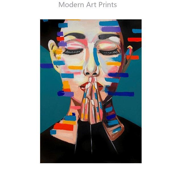 Colorful Woman Portrait Graffiti Art Posters Print Abstract Nordic Girl Canvas Paintings On The Wall Art Pictures for Home Decor