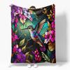Hummingbird Series digital-printed polyester Bedroom velvet flannel cover blanket Fleece soft sofa cover blankets for beds