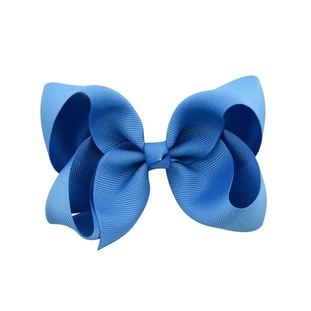 3/4/6/8inch  Boutique Handmade Colorful Solid Ribbon Grosgrain Hair Bow with Clips for Kids Girls Hair Accessories