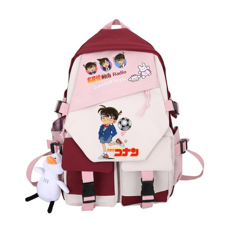 3 Piece School Backpack Set for Students Large Capacity Oxford Cloth Schoolbag with Shoulder Strap and Pencil Case