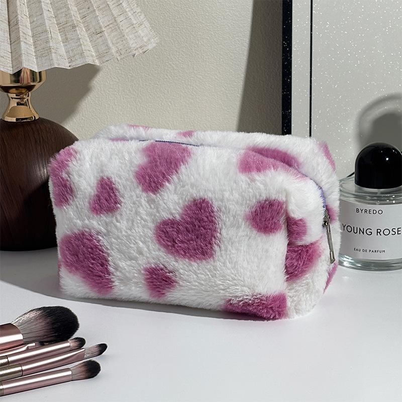 Borsa da Trucco Peluche Carina di Alta Gamma: Essenziale da Viaggio, Grande Capacità, Portatile e Stiloso