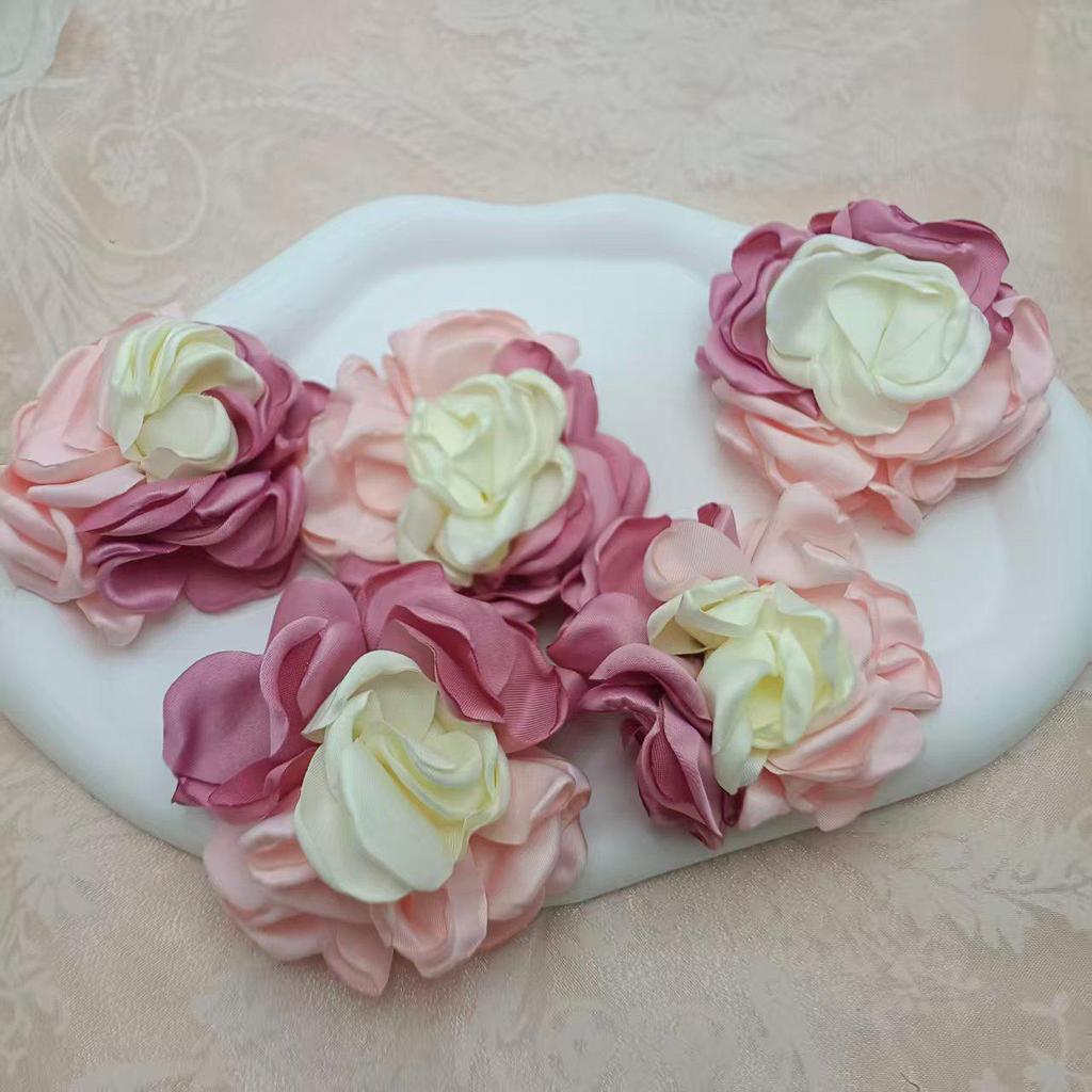 Handmade Organza Fabric Flower for Hair Accessories and Clothing Embellishments