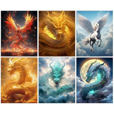CHENISTORY DIY Painting By Number Dragon Animals Kits Paint By Numbers Hand Painted On Canvas Picture Art Gift Home Decor