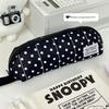 Creative Cartoon Polka Dot Pencil Case - Stylish Travel Handheld Stationery Storage Bag for Students.