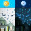 Blue Jellyfish Background Wall Art Mural Decor Sticker Sea Animal Wallpaper Luminous Sticker Glow Stickers Nightlight Decal