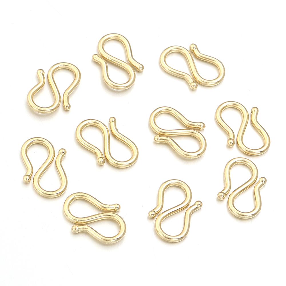 20pcs Stainless Steel S Shape End Clasps Hooks Necklace Bracelet Clasps Connectors For DIY Jewelry Making Accessories Supplies